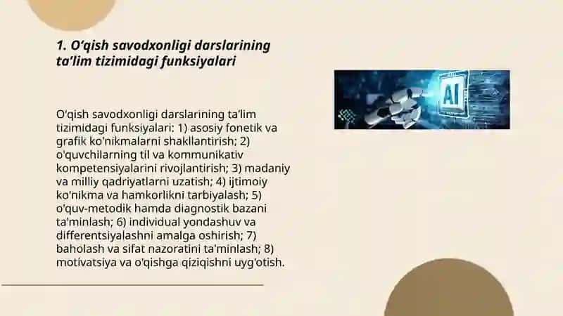 Oʻqish savodxonligi darslarida uning talimiy tizimida tutgan oʻrni va yondashuvlari 3
