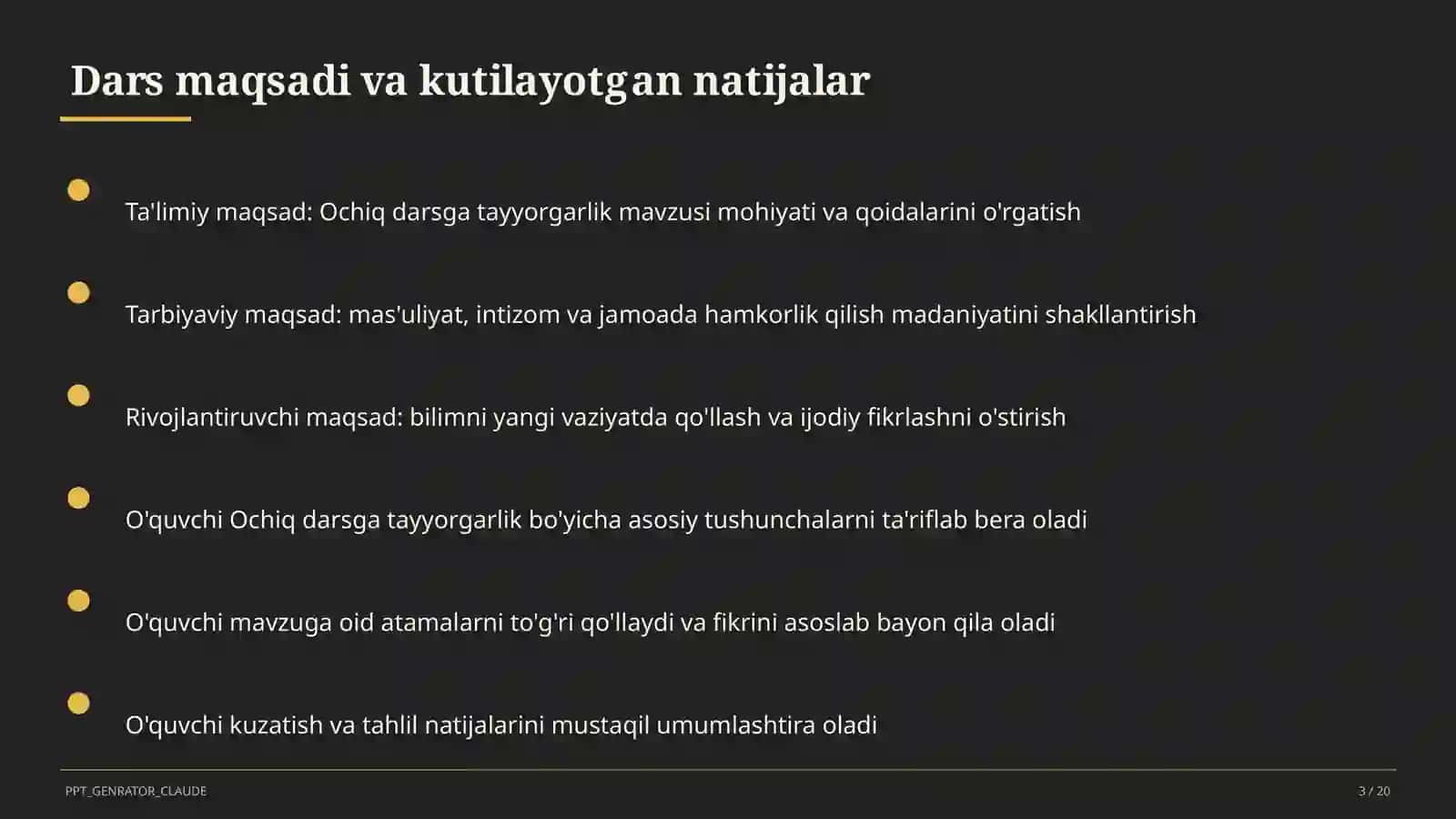 Ochiq darsga tayyorgarlik 3
