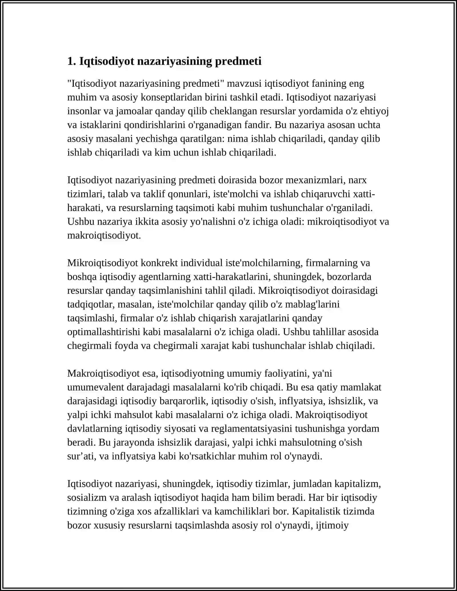 IQTISODIYOT NAZARIYASI FANNING PREDMETI 3