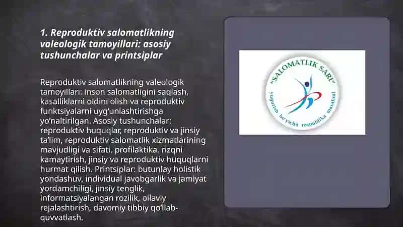 Reproduktiv salomatlikning valeologik tamoyillari 3
