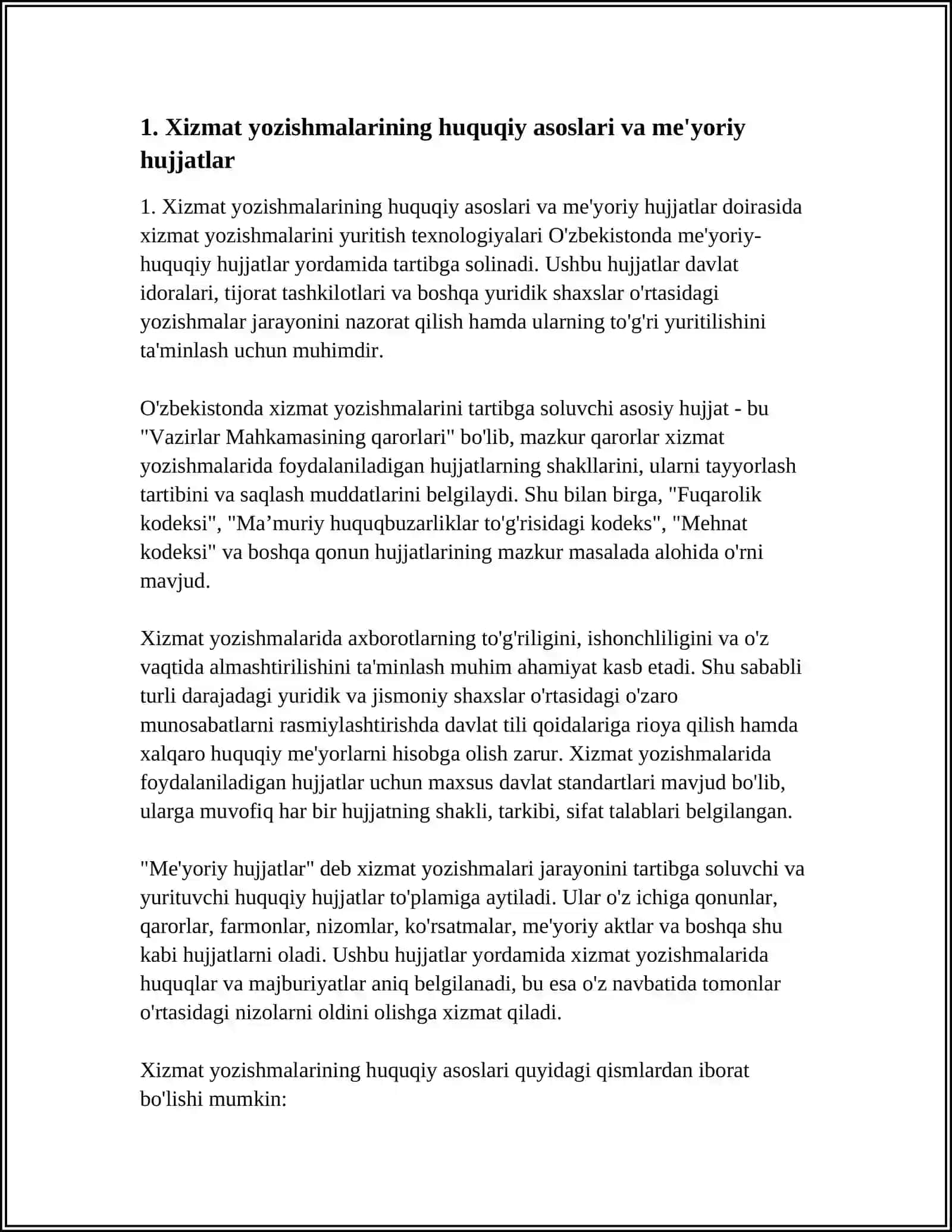 XIZMAT YOZISHMALARI BILAN ISHLASH TEXNOLOGIYALARI 3