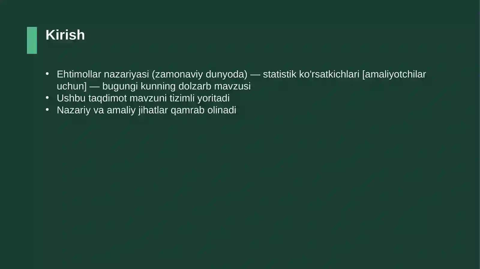 Ehtimollar nazariyasi (zamonaviy dunyoda) — statistik ko'rsatkichlari [amaliyotchilar uchun] 3