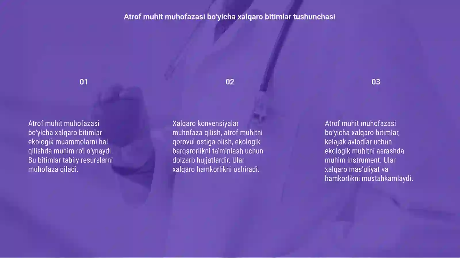 Atrof muhit muhofazasi bo‘yicha xalqaro bitimlar va konvensiyalar 3