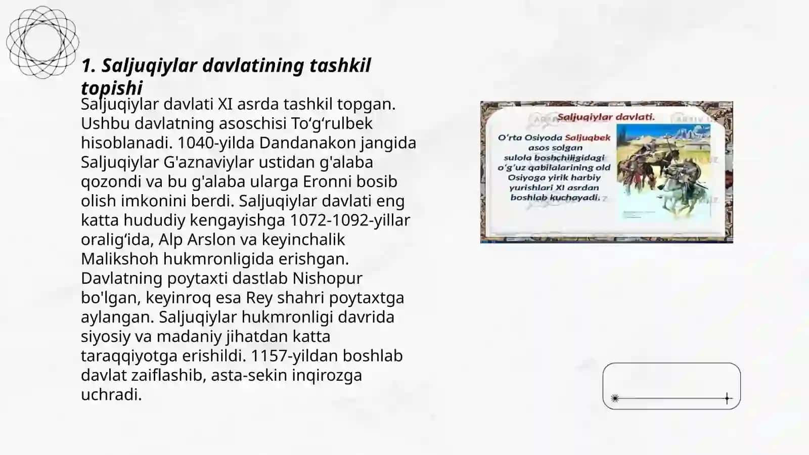Saljuqiylar davlati tashkil topishi 3