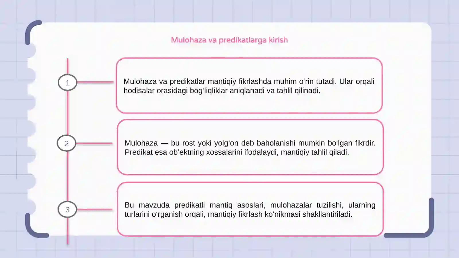 Mulohaza va predikatlar 3