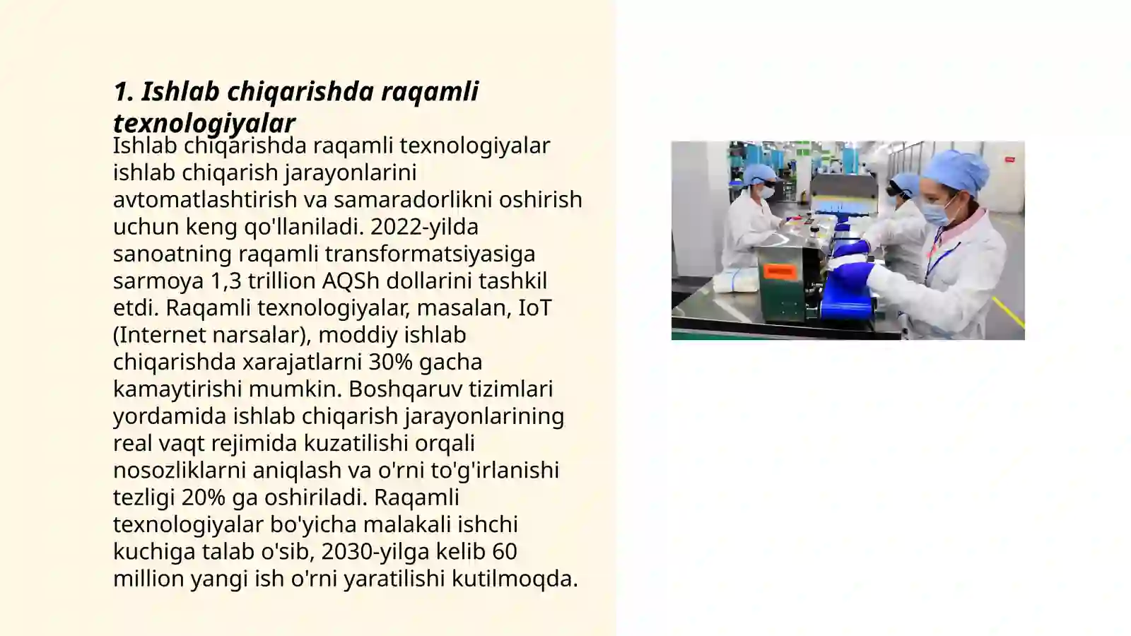 Ishlab chiqarishda texnologiyalar 3