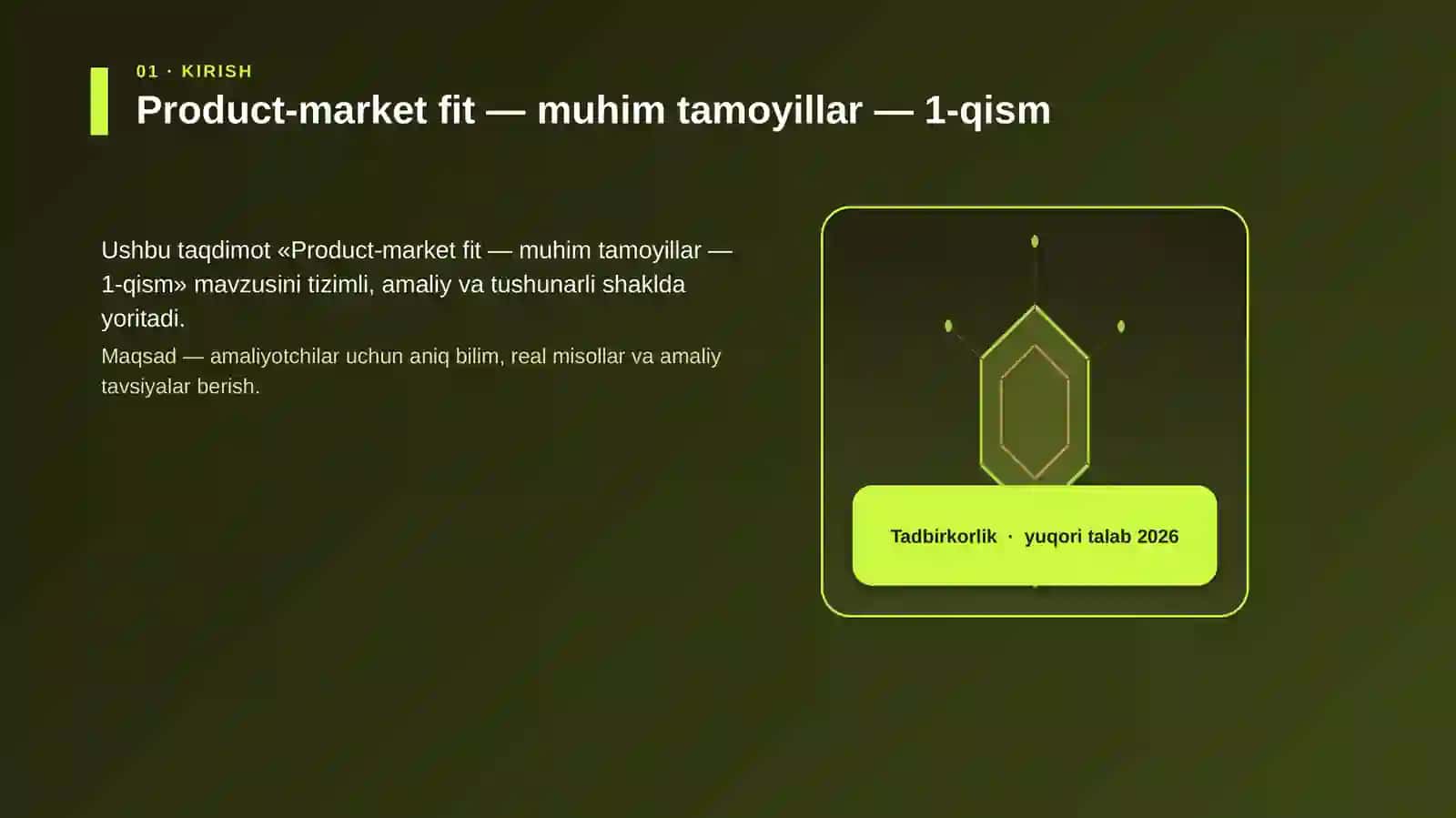 Product-market fit — muhim tamoyillar — 1-qism 3