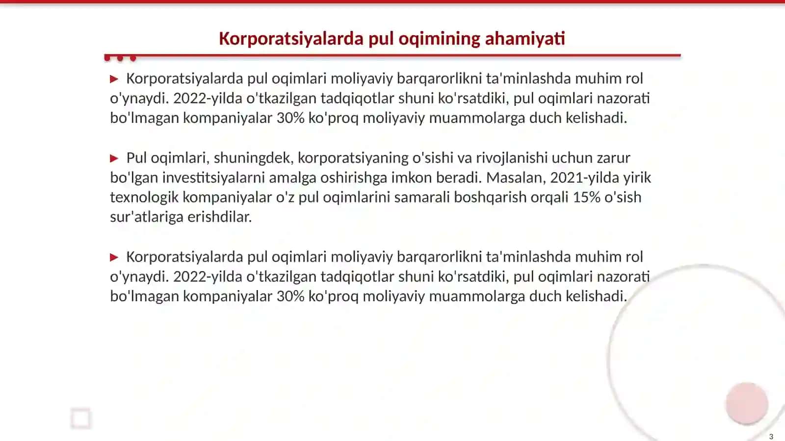 Korporatsiyalarning pul oqimlarini boshqarish 3