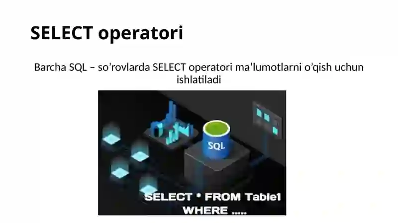 SQL so‘rovlari tilida sodda SELECT operatori 3
