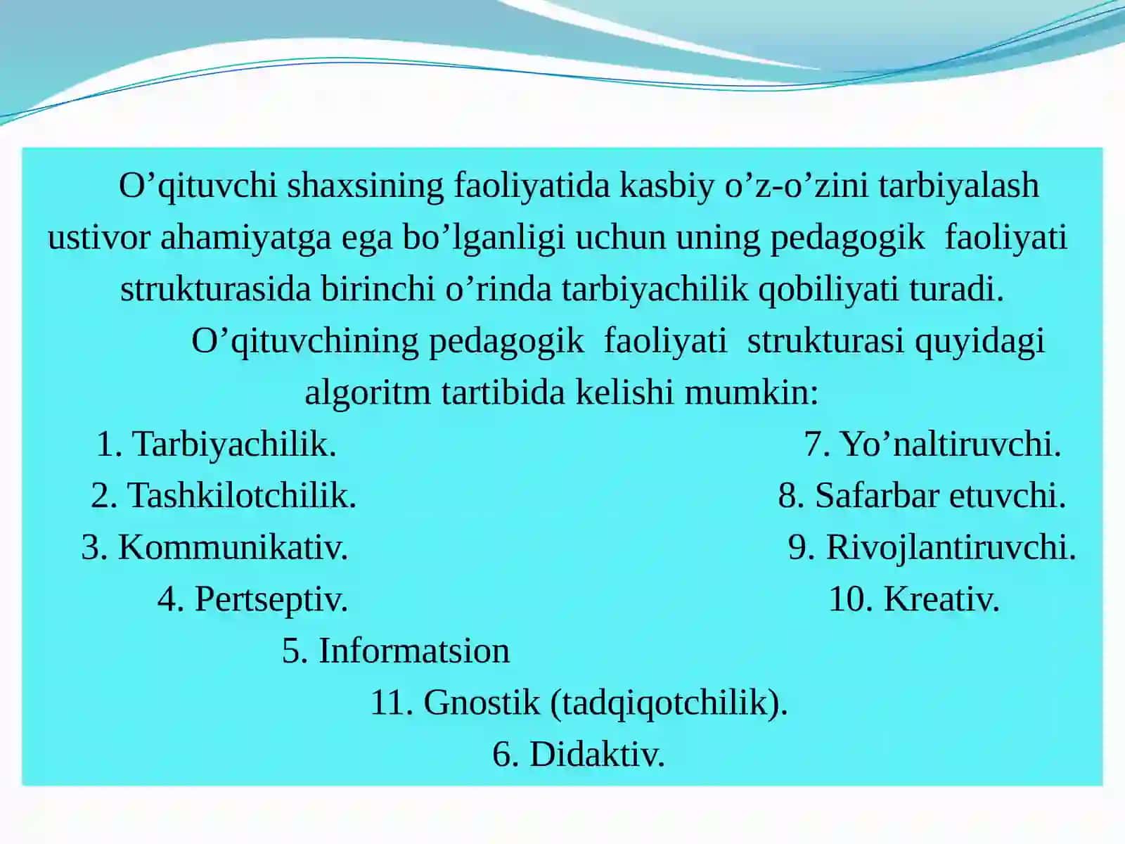 Informatika o'qituvchisining pedagogik faoliyatini loyihashtirish 3