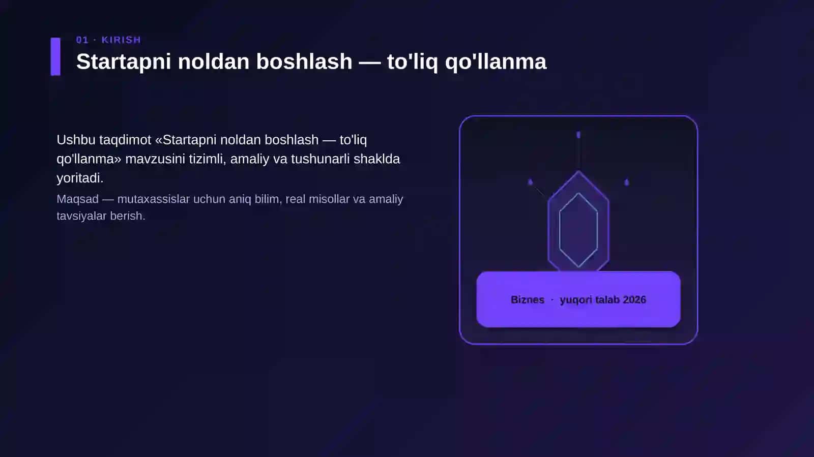 Startapni noldan boshlash — to'liq qo'llanma 3