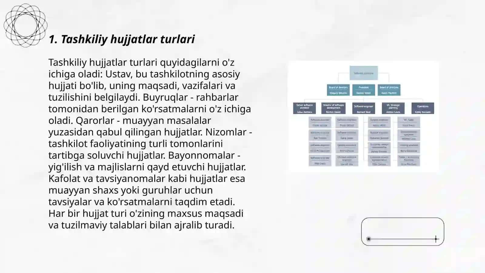 Tashkiliy hujjatlar, guvohnoma va yo'riqnoma 3