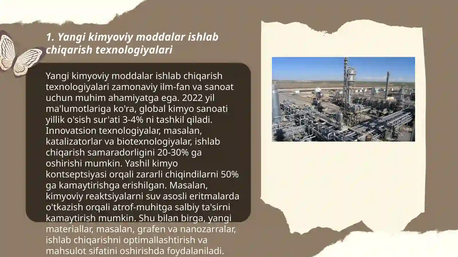 Kimyo sanoati sohasidagi o'zgarishlar 3
