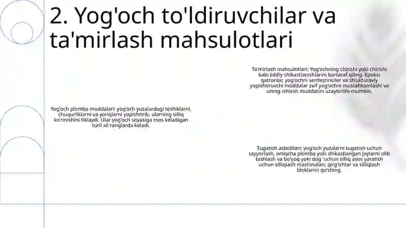YogʻOch Materiallariga Pardoz Berish Va Pardozlovchi Asboblar 3