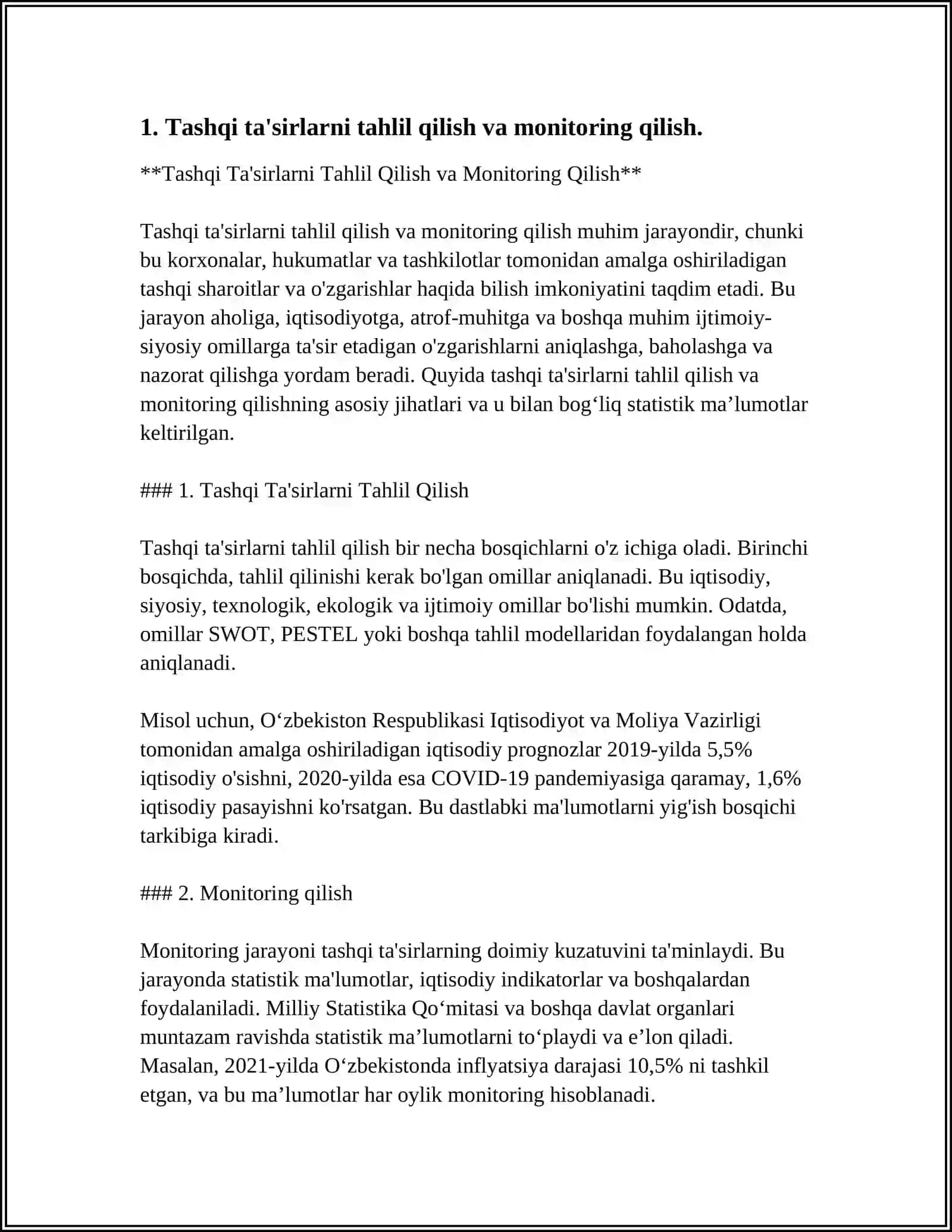 Tashqi Ta'sirlarni Tahlil Qilish va Monitoring Qilish 3