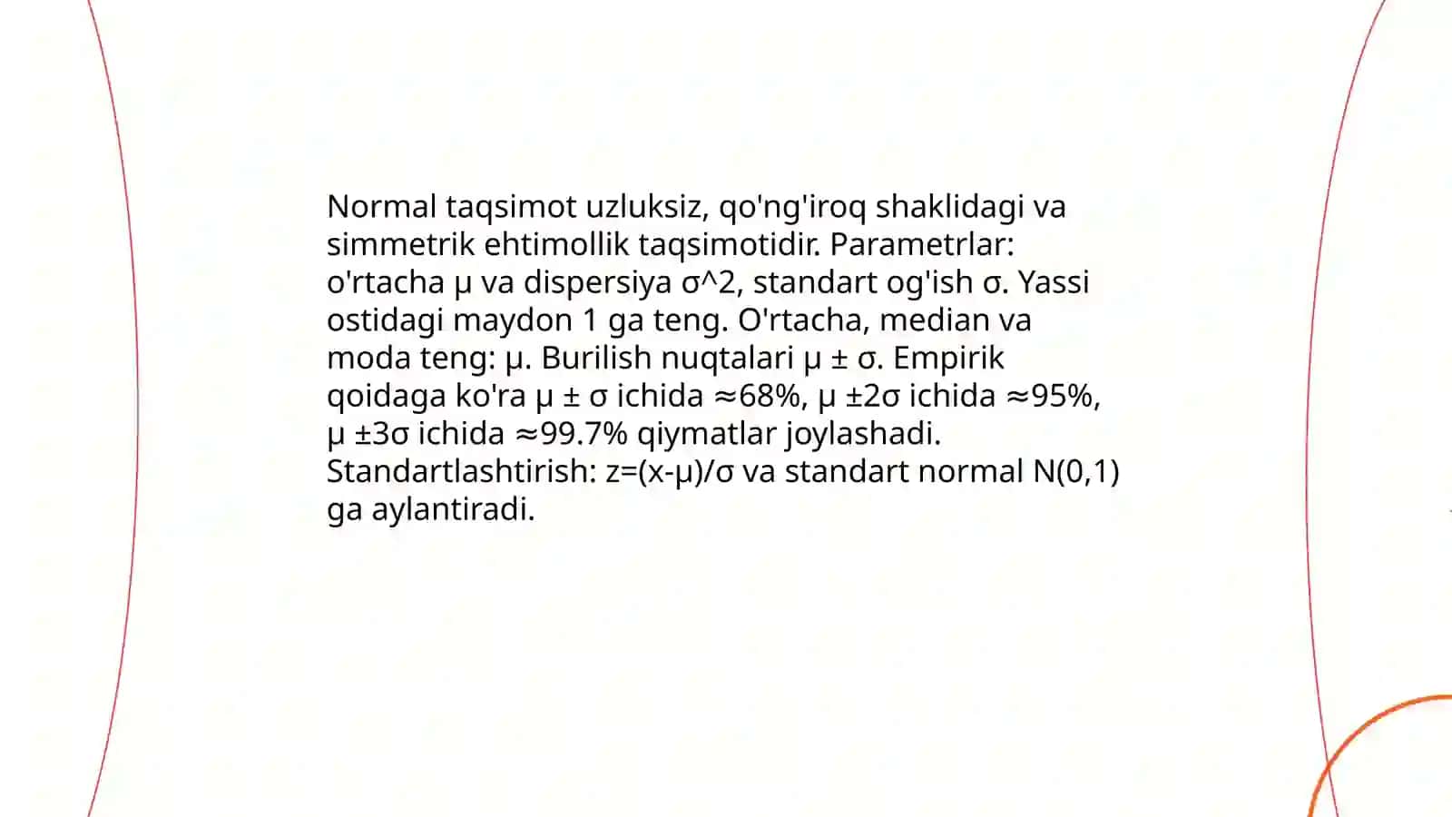Statistikada normal taqsimot va z-ko’rsatkich 3