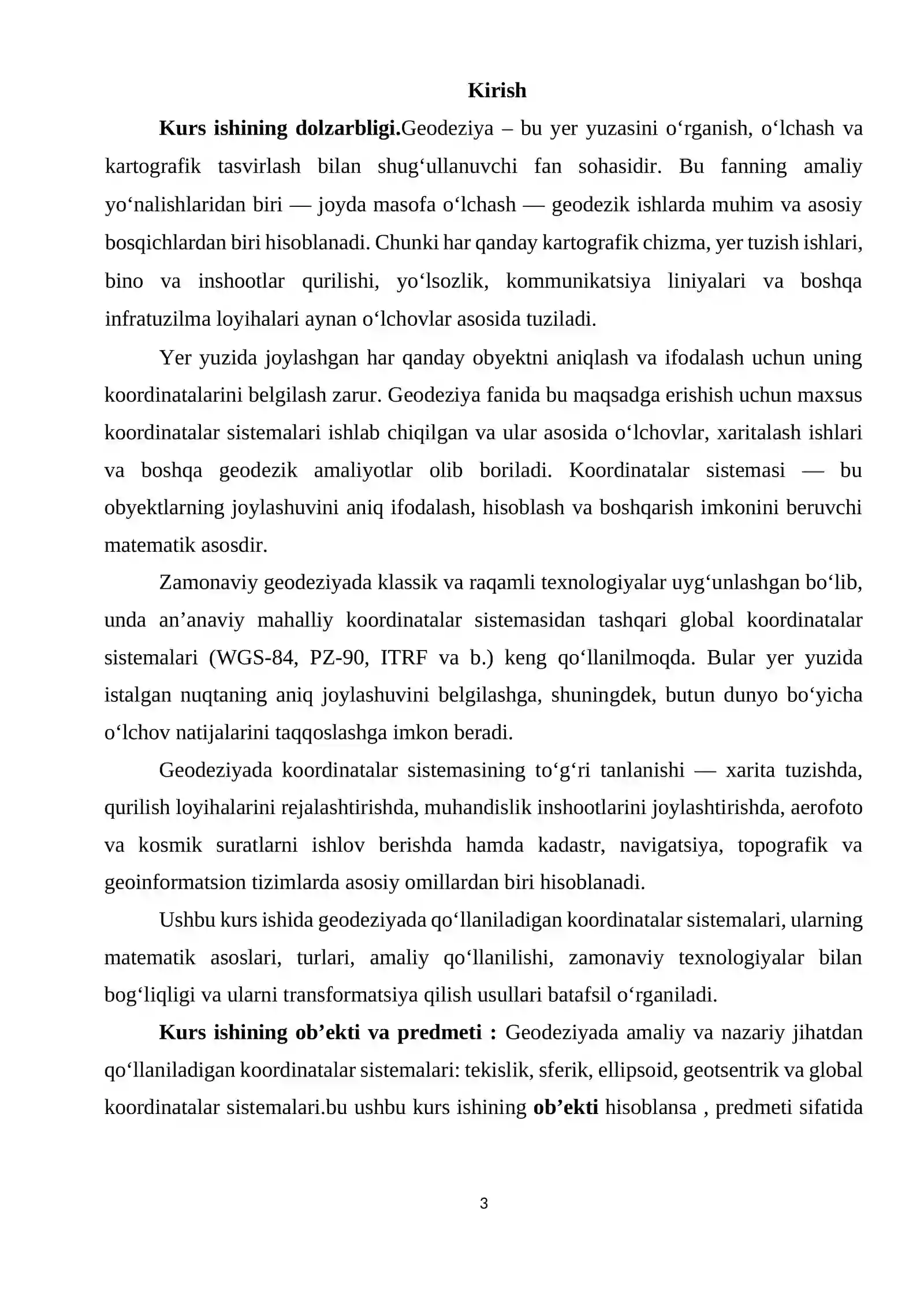 Geodeziyada qo‘llaniladigan koordinatalar sistemasi 3