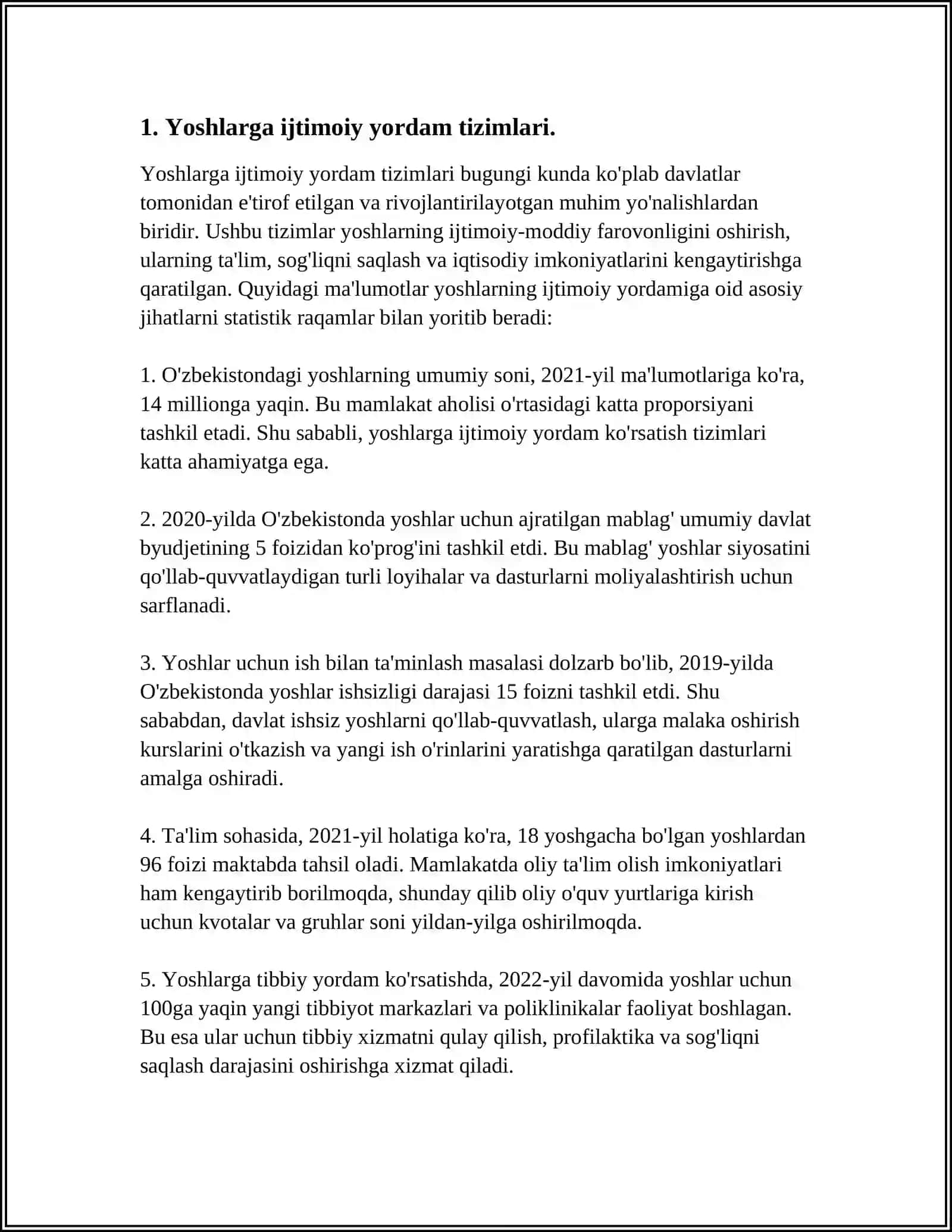 YOSHLARNI IJTIMOIY PEDAGOGIK QOʻLLAB -QUVVATLASH TIZIMI 3