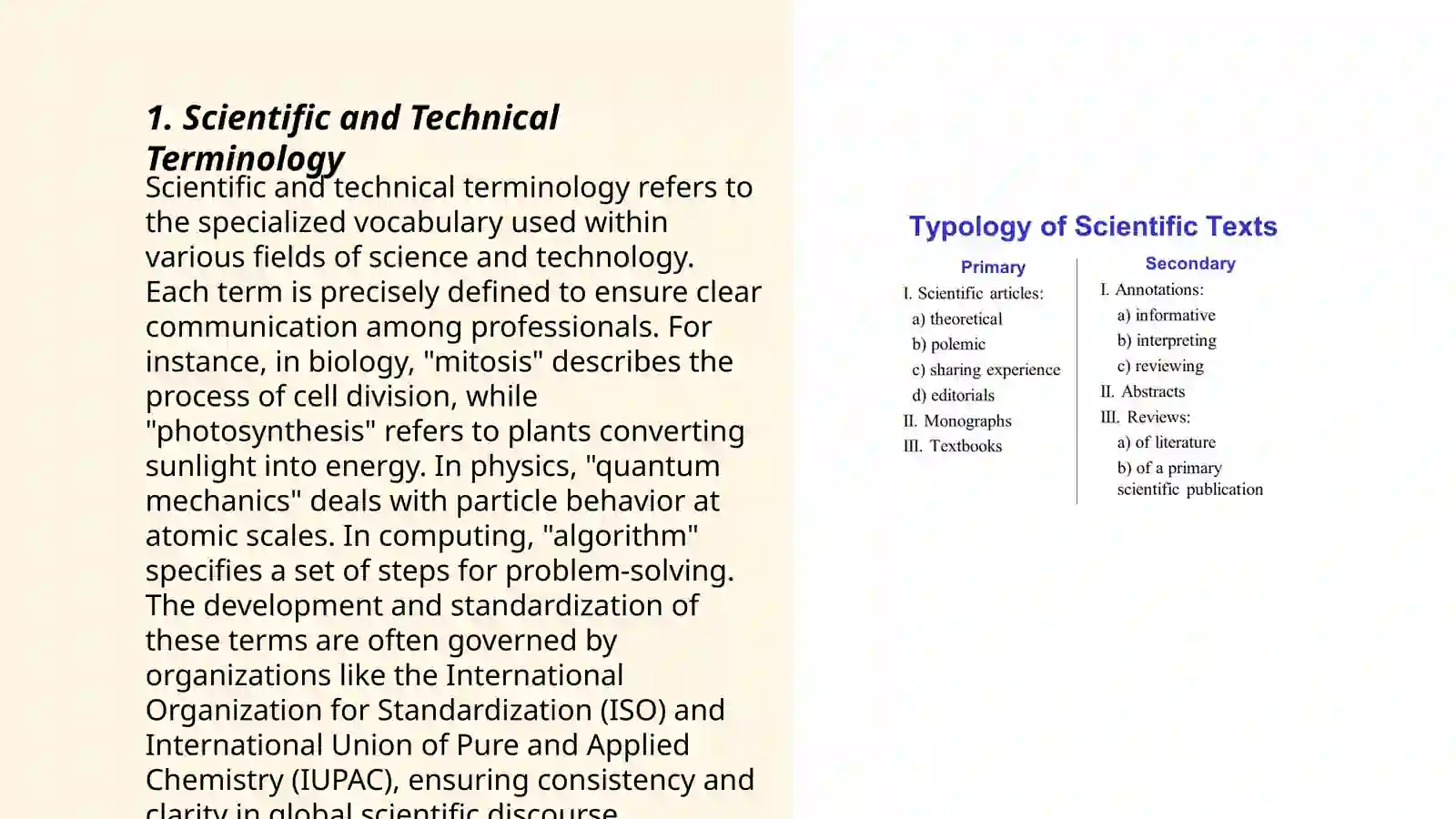 Translating scientific and technical texts 3