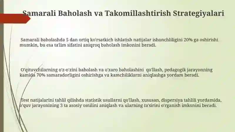 Standard va nostandart test pedagogik kvalimetriya nazorat va baholash texnologiyasi 3