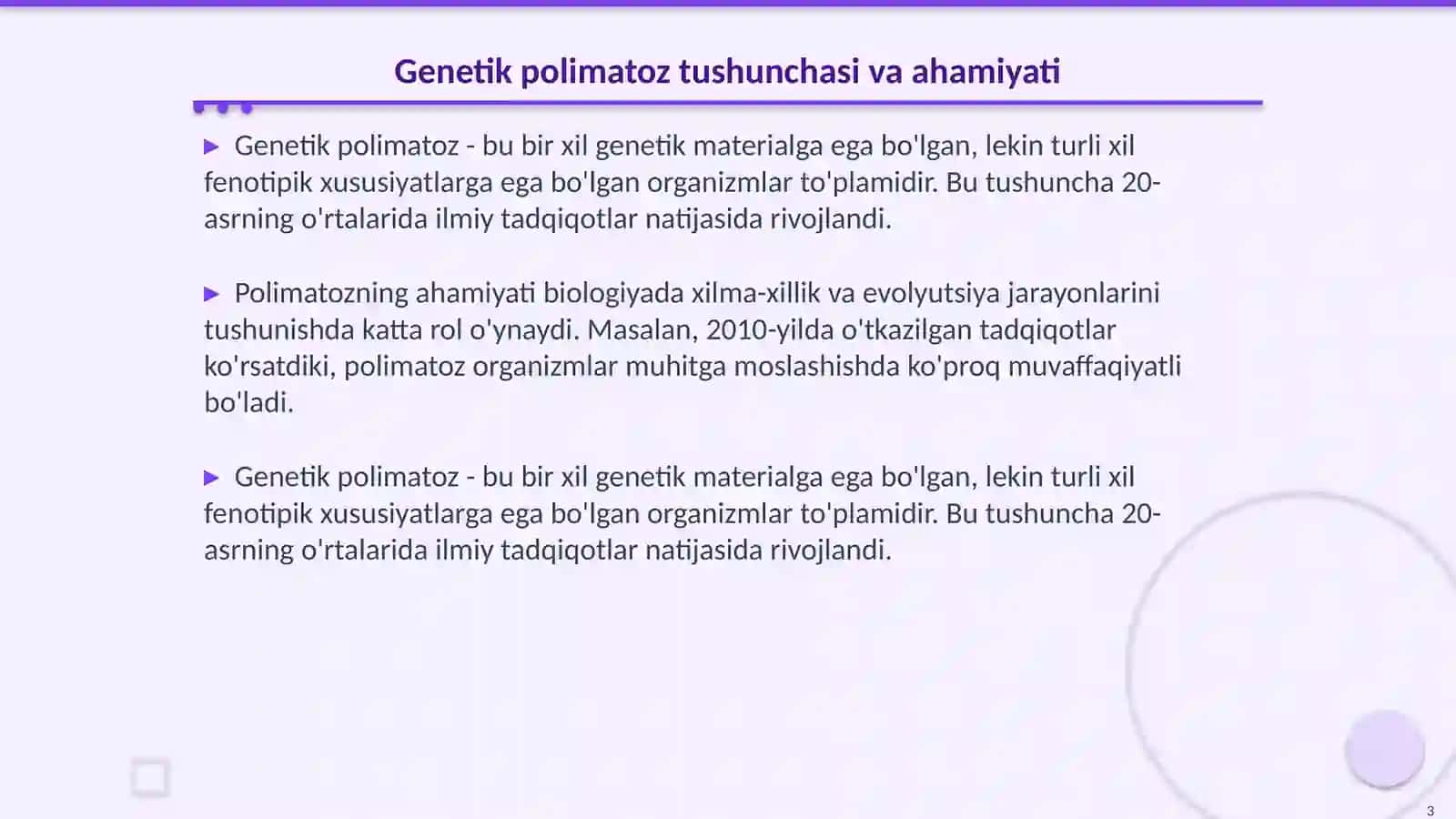 Genetik polimatozni yaratish 3