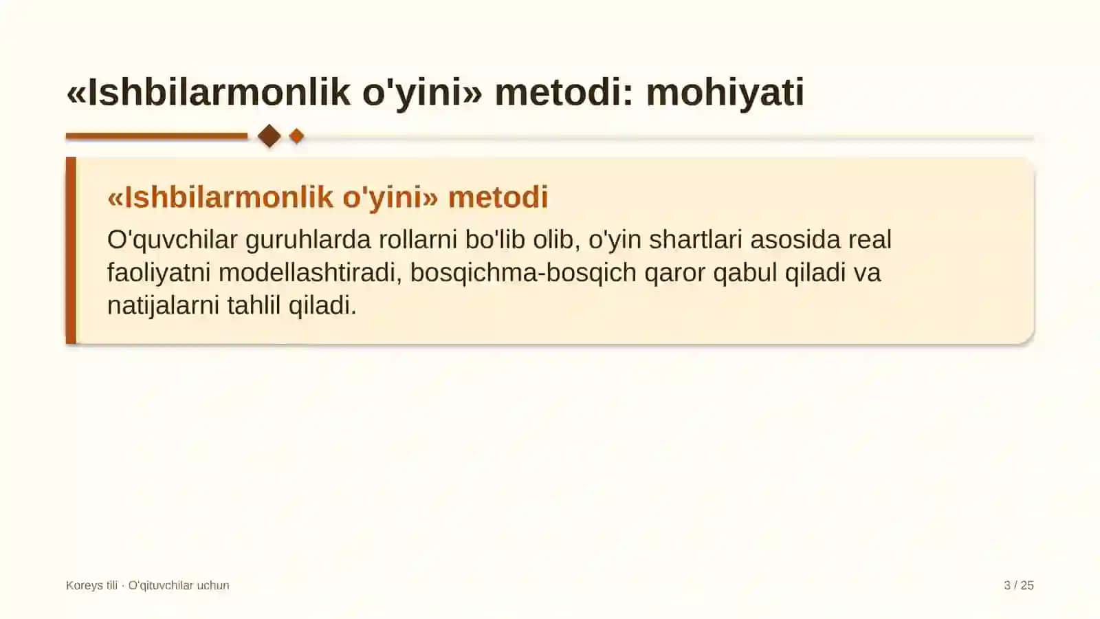 koreys tili darslarida ishbilarmonlik o'yini metodidan foydalanish 1910 3