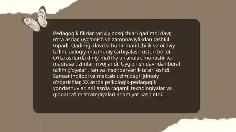 Pedagogik fikrlar taraqqiyoti va tarixiyligi 3