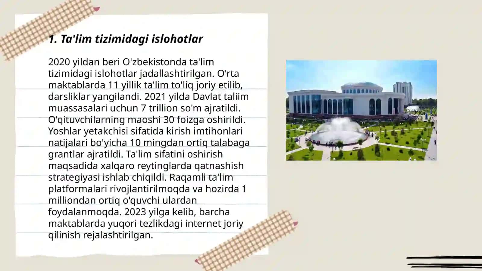 Ta'lim tizimidagi islohotlar 3