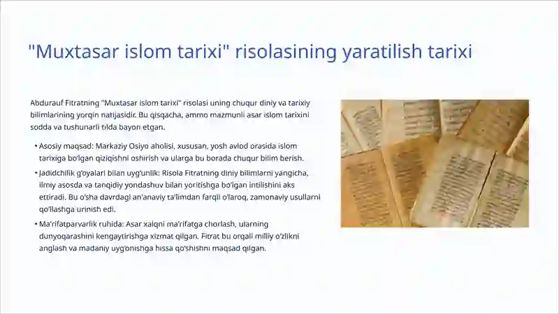 "Muxtasar islom tarixi" risolasi 3