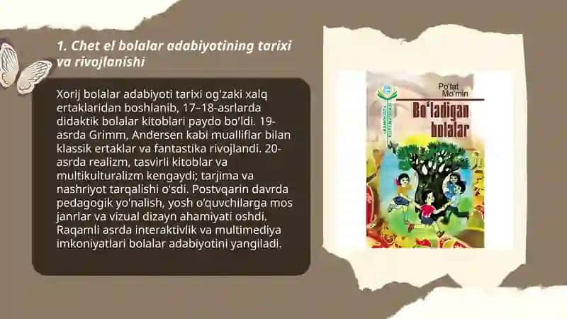 Chet el bolalar adabiyotining umumiy tahlili 3