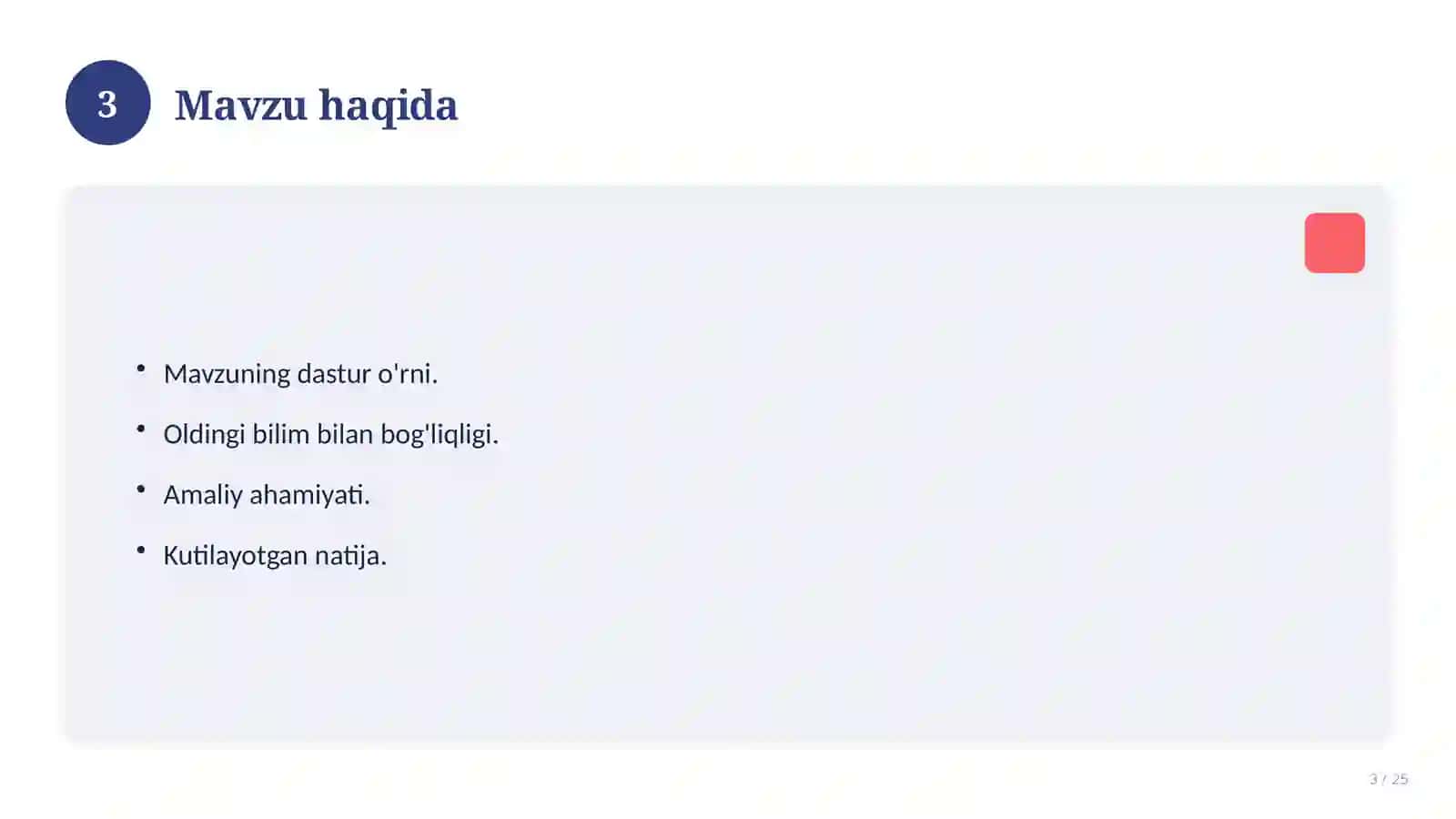 Ingliz tili fanidan 5-sinf: didaktik tarqatma materiallar 3