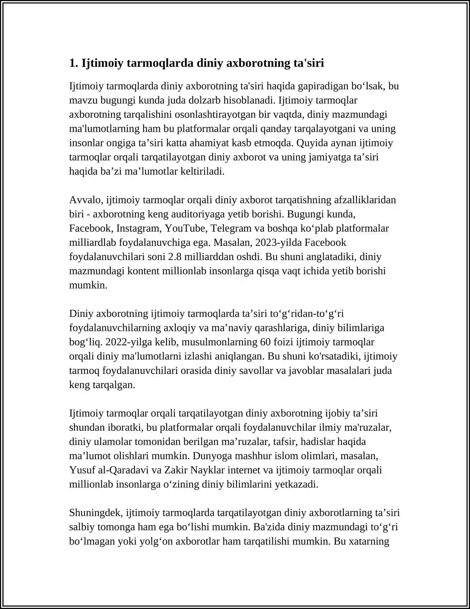 IJTIMOIY TARMOQLARDA DINIY AXBOROT ISTE'MOLI MADANIYATINI TARBIYALASHNING ZARURATI 3