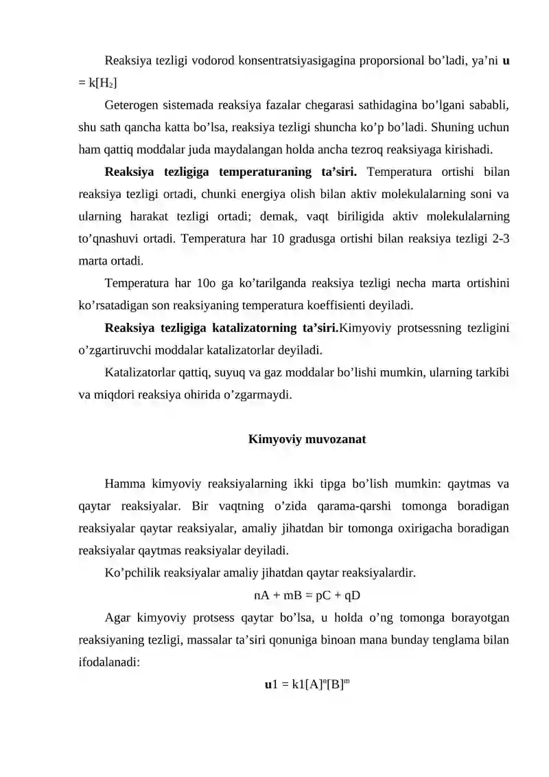 Kimyoviy reaksiyalarning tezligi 3