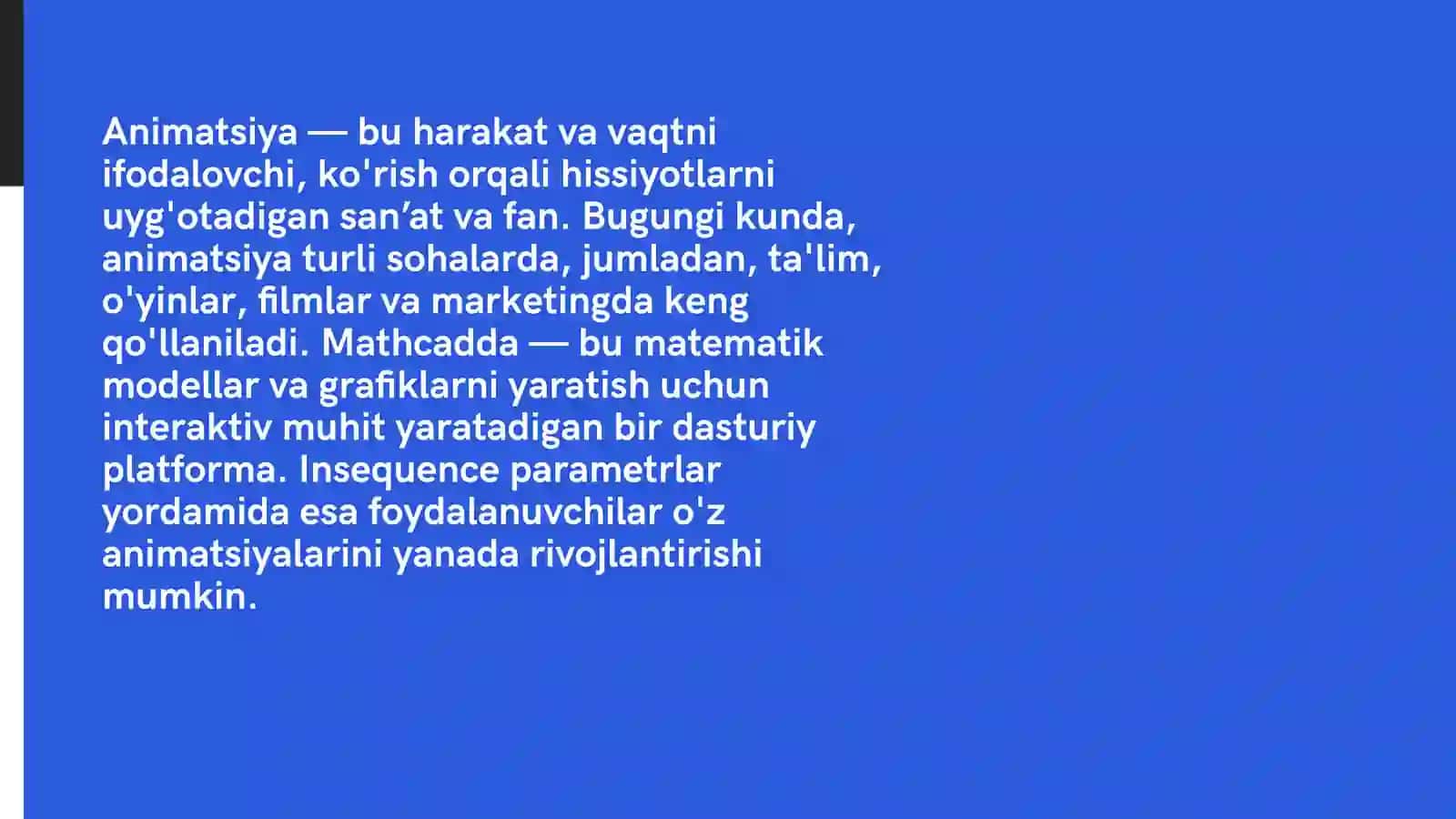 Mathcadda Insequence parametrlar bilan animatsiya yaratish 3