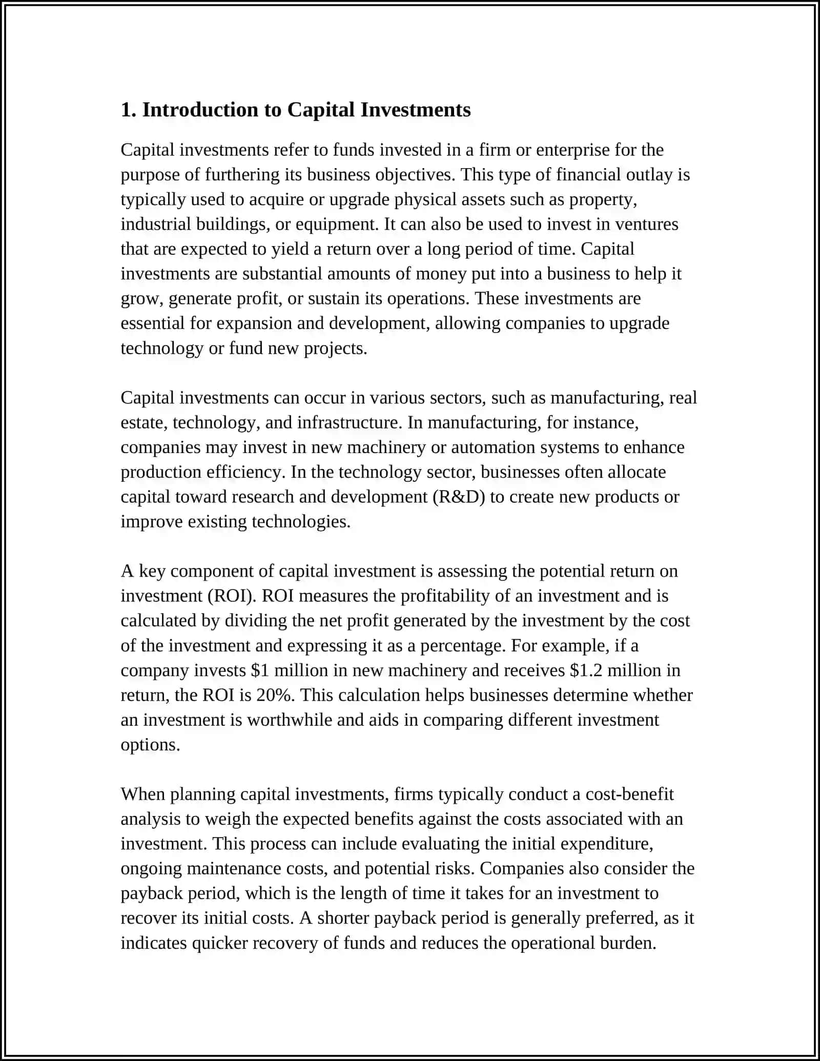 CAPITAL INVESTMENTS AND THE CAPITAL MARKET 3