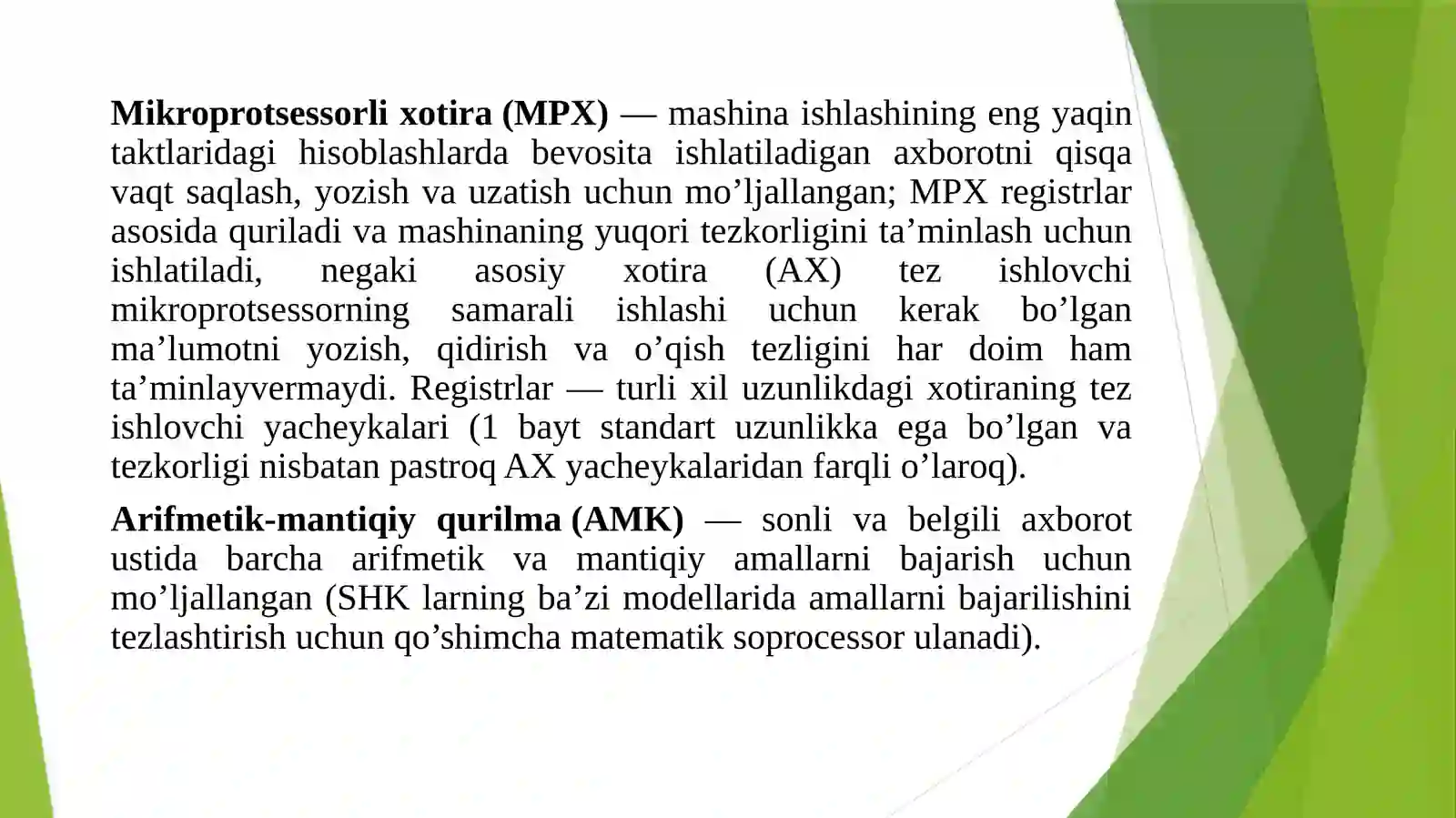 Mikroprotsessorning qo‘shimcha qurilmalari 3