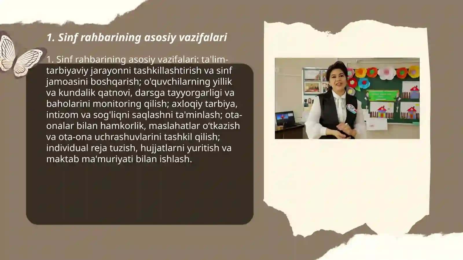 Sinf rahbarlarining lavozim va majburiyatlari 3