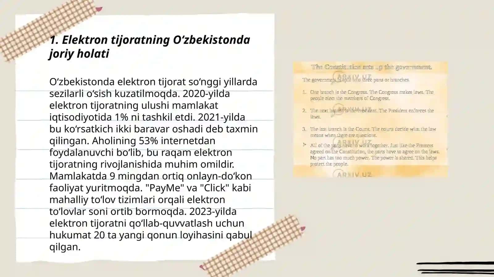 Elektron tijorotning rivojlanish holati 3