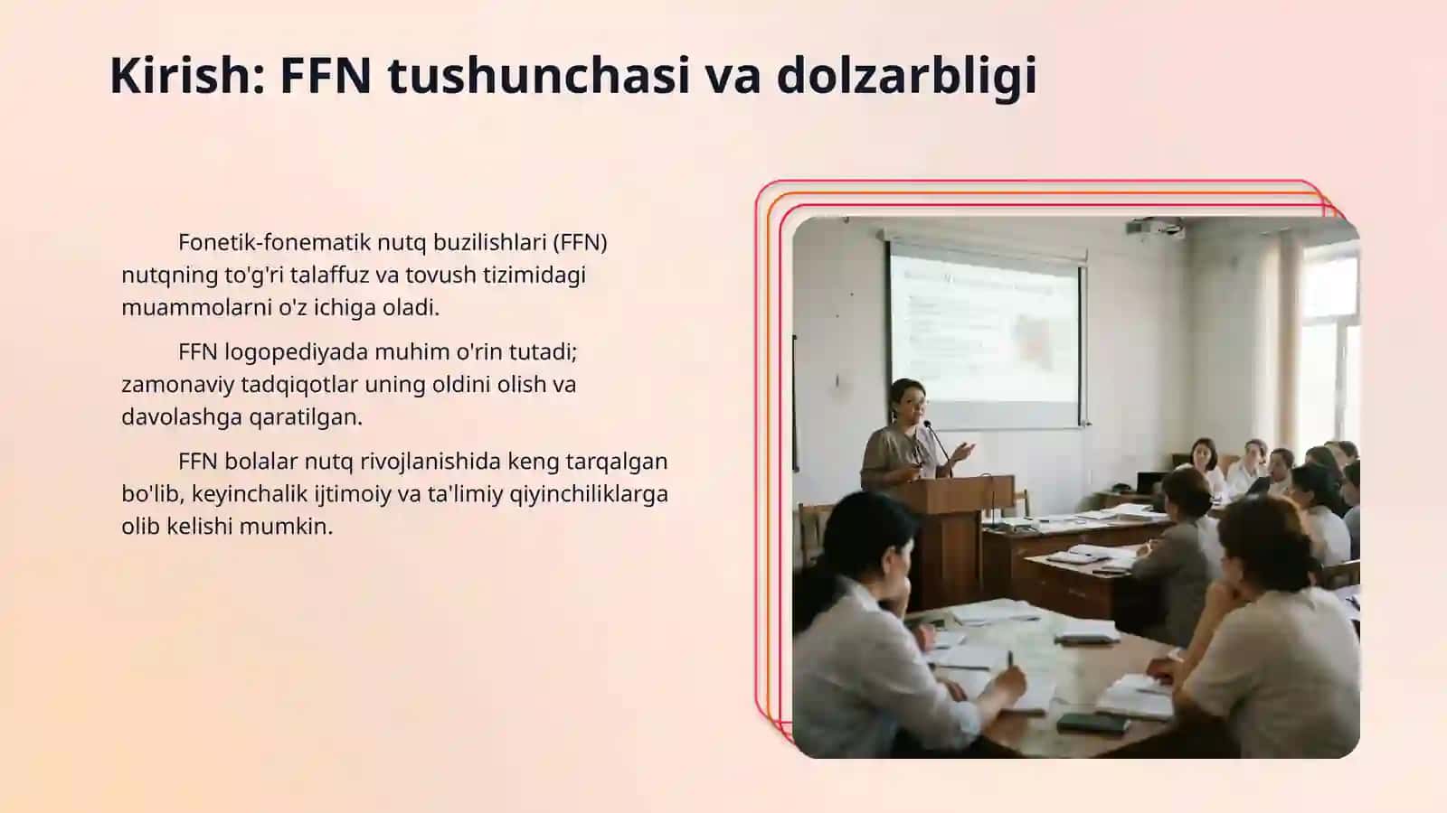 Fonetik-fonematik nutq buzilishini (FFN) turli darajadagi ko‘rinishlari va tavsifini tahlil qilish 3