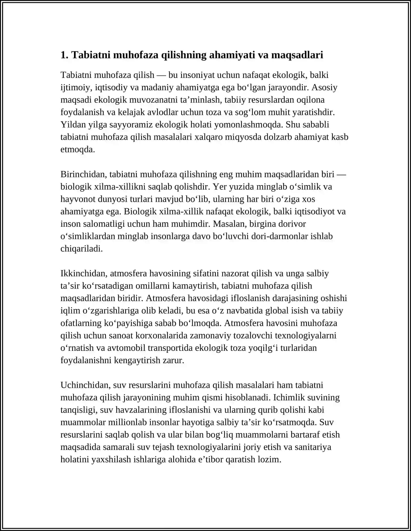 TABIATNI MUHOFAZA QILISH 3