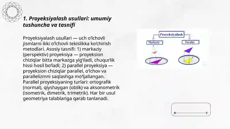 PROYEKSIYALASH USULLARI 3