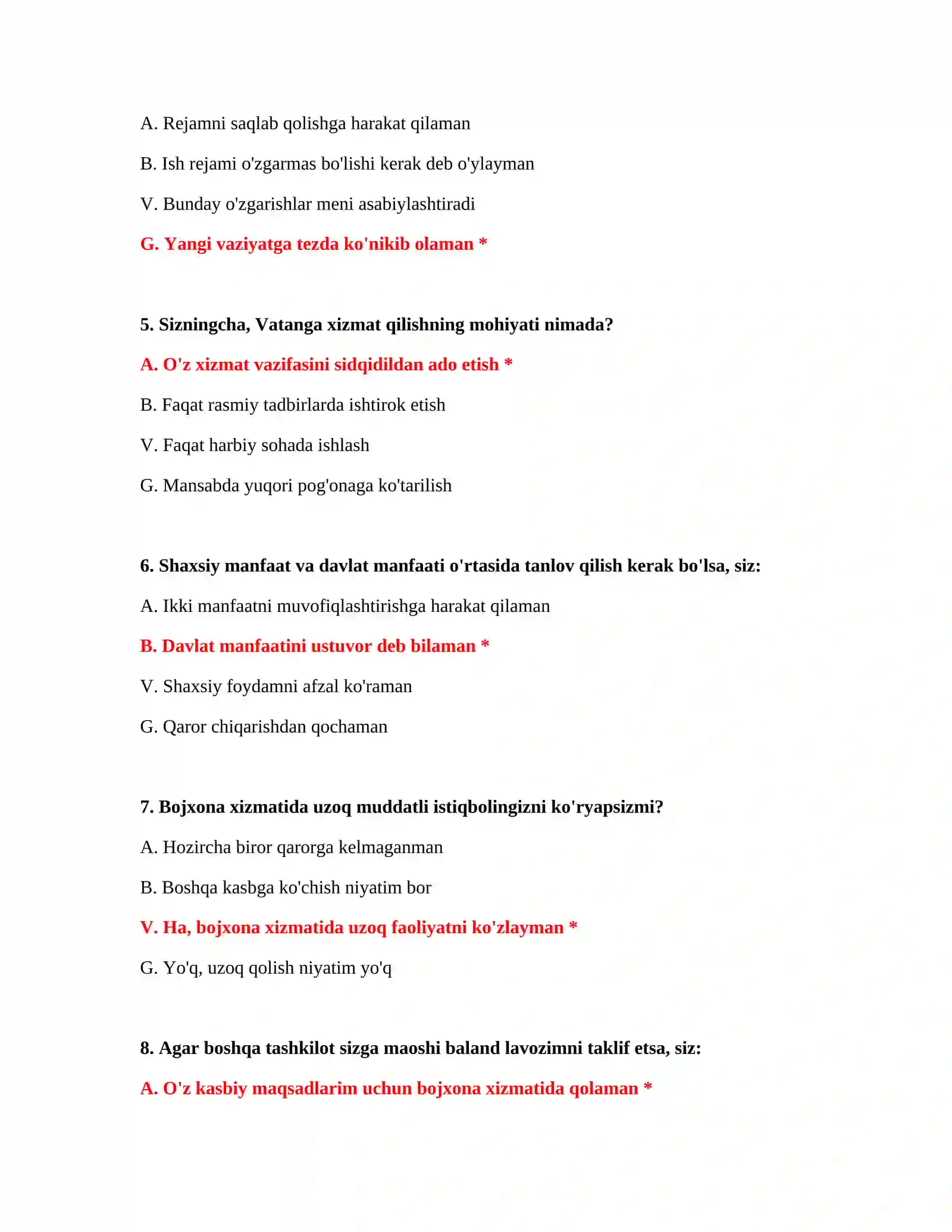 Bojxona IQ test 200 ta 3
