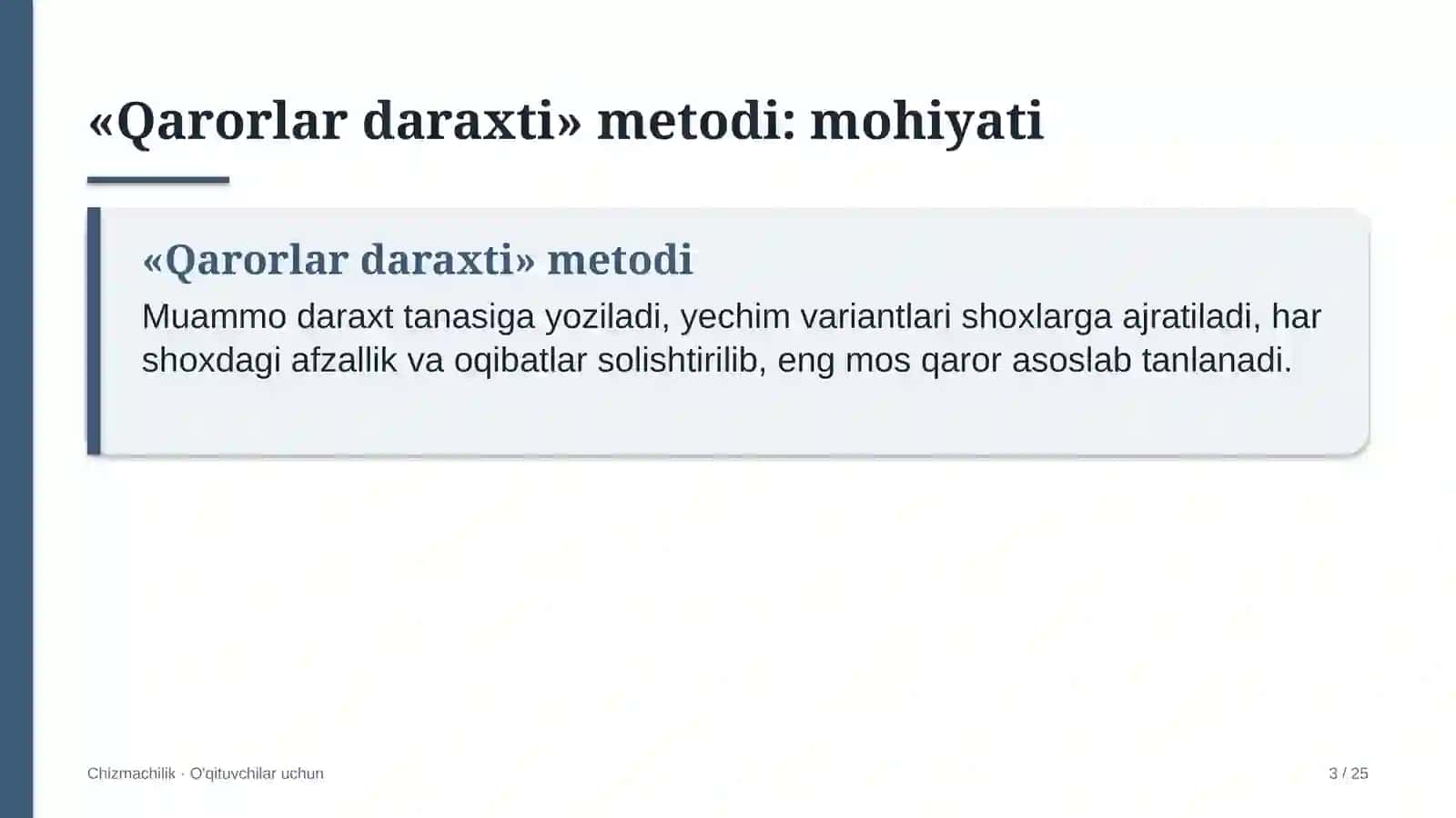 chizmachilik darslarida qarorlar daraxti metodidan foydalanish 8650 3