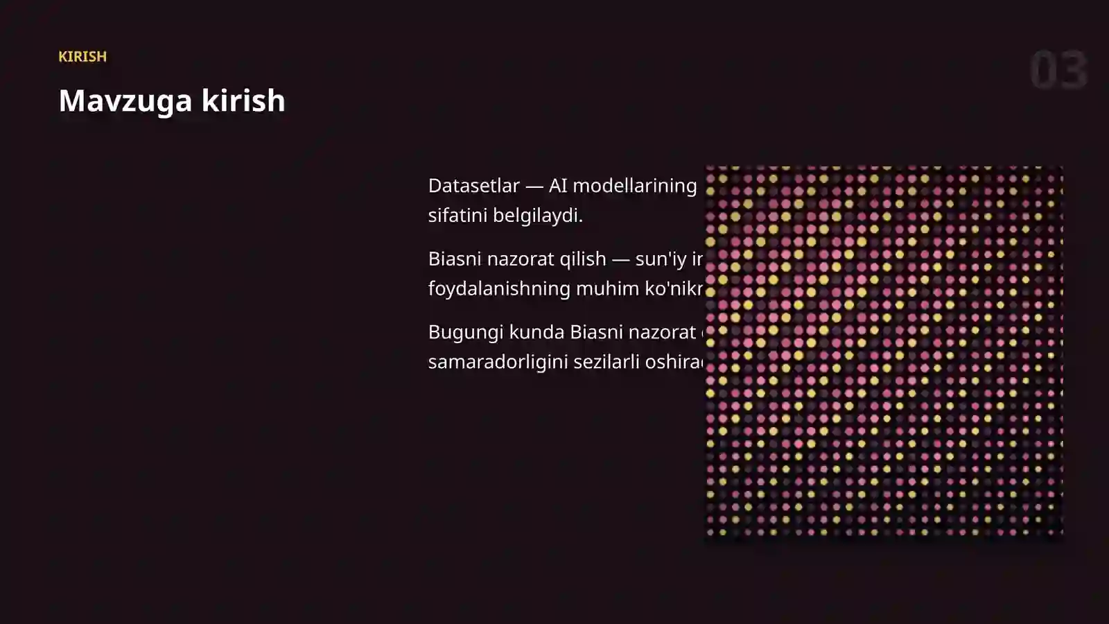 DATASETLAR VA MA'LUMOT 3