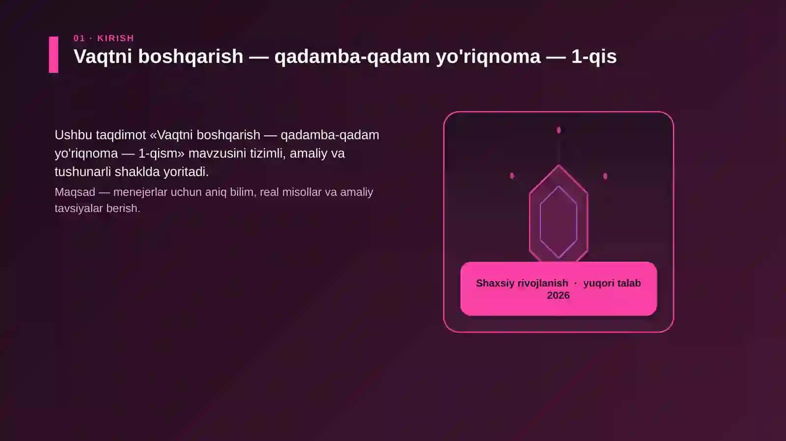 Vaqtni boshqarish — qadamba-qadam yo'riqnoma — 1-qism 3