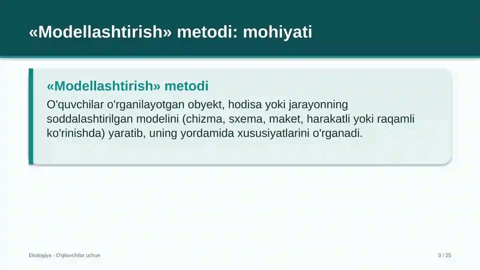 ekologiya darslarida modellashtirish metodidan foydalanish 7526 3