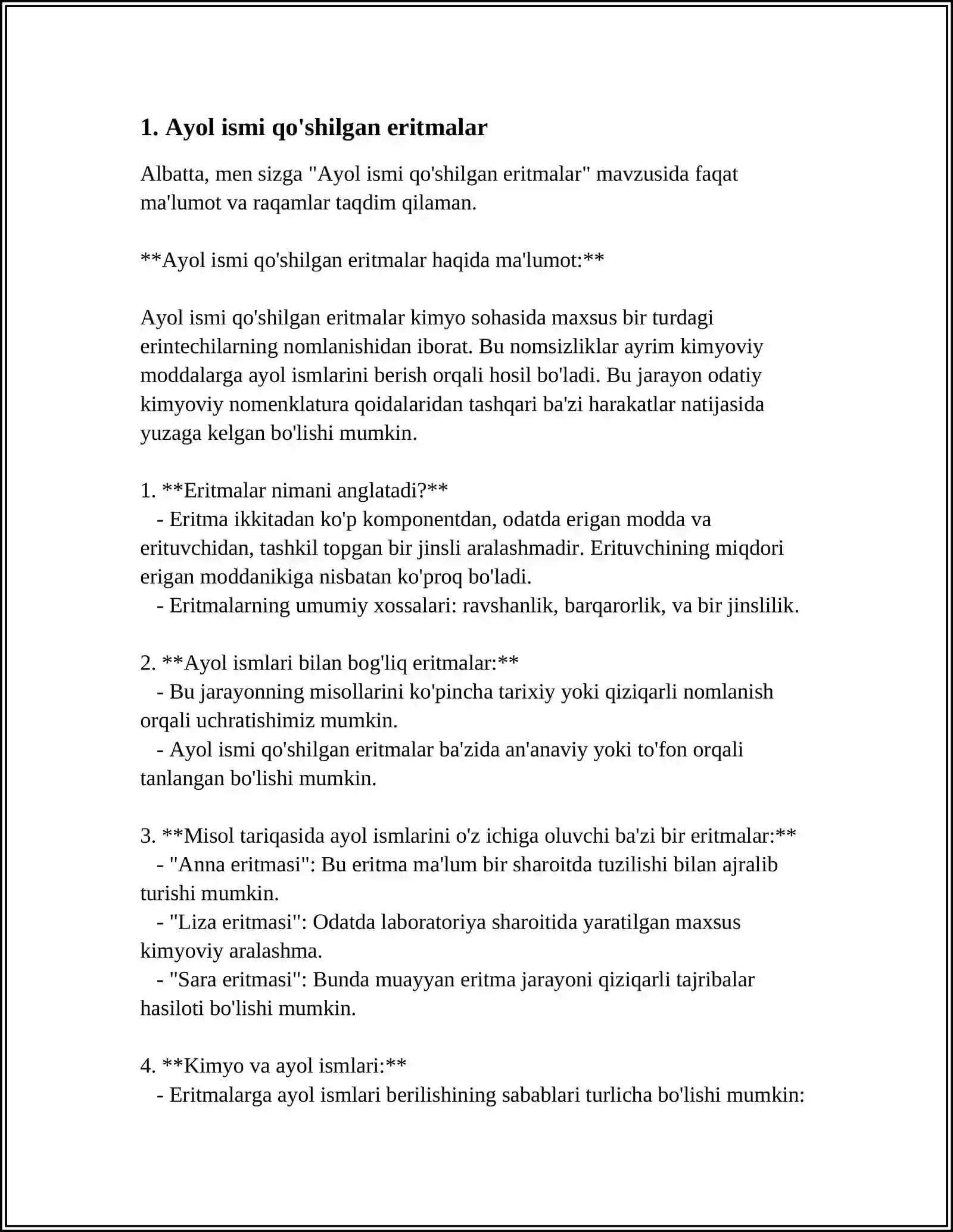 MUSTAQIL ISH Mavzu: ERITMALAR 3
