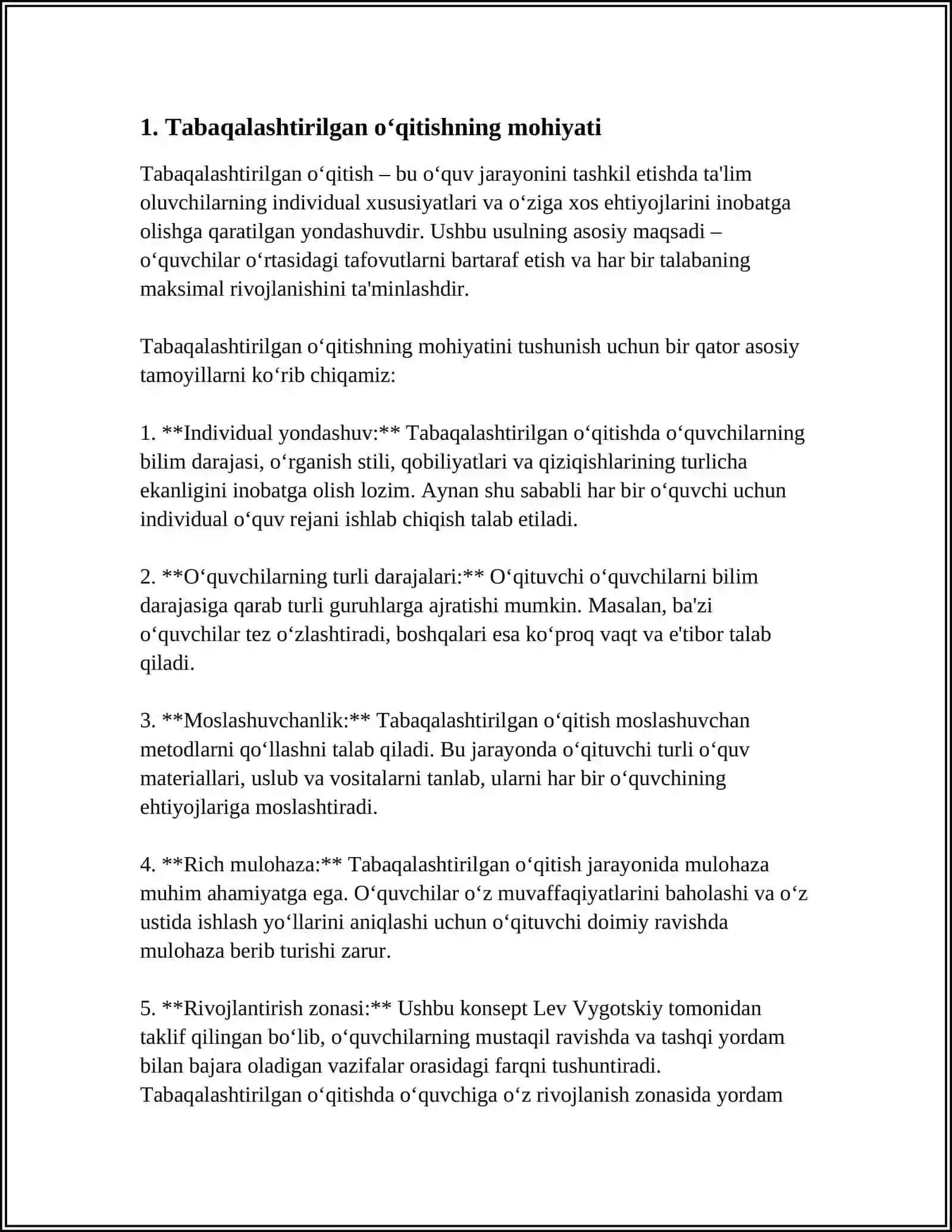 Tabaqalashtirilgan O’qitish Texnologiyasi 3