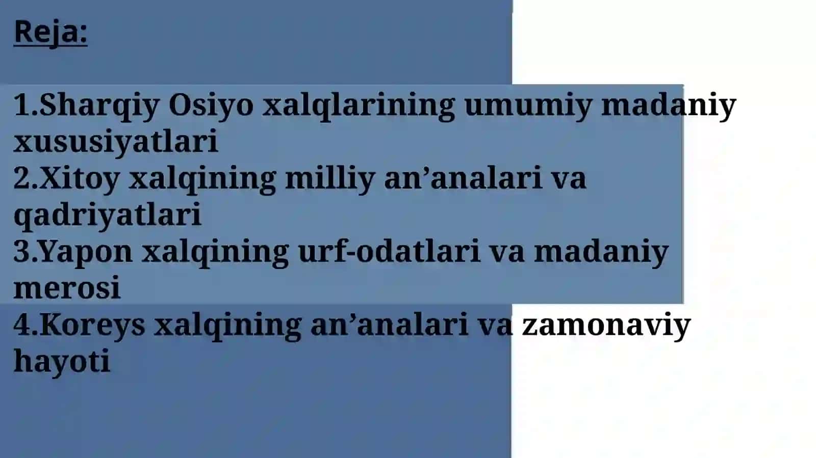 Sharqiy Osiyo xalqlari: xitoylar, yaponlar, koreyslar madaniyati 3