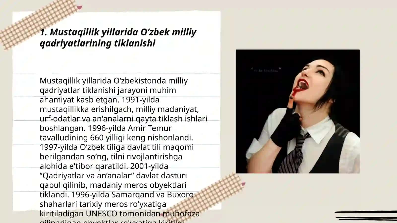 Mustaqillik yillarida Oʻzbek milliy qadriyatlarining tiklanishi 3
